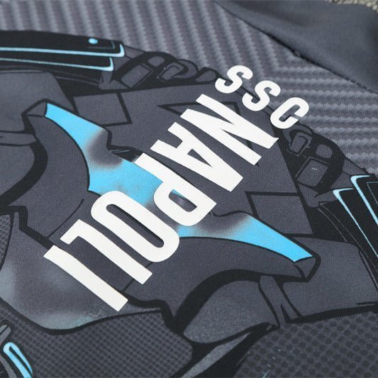 25/26 Napoli Training Black Tracksuit from FootballPrestige.com - Premium Football Kits