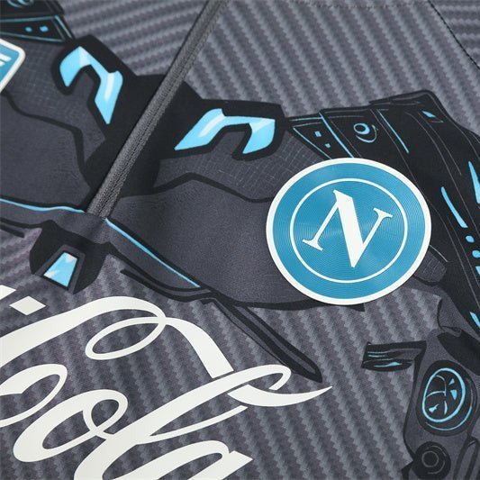 25/26 Napoli Training Black Tracksuit from FootballPrestige.com - Premium Football Kits