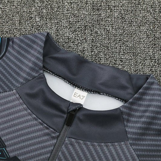 25/26 Napoli Training Black Tracksuit from FootballPrestige.com - Premium Football Kits