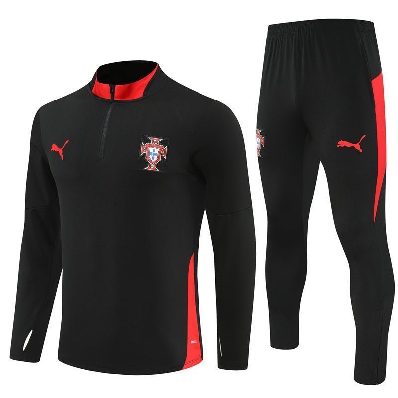 25/26 Portugal Training Black Kids Size Tracksuit from FootballPrestige.club - Premium Football Kits