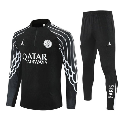 25/26 PSG x Jordan Black Kids Size Tracksuit from FootballPrestige.shop - Premium Concept kits