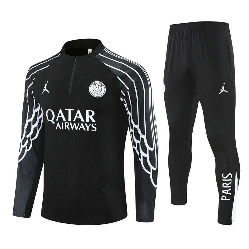 25/26 PSG x Jordan Black Tracksuit from FootballPrestige.shop - Premium Concept kits