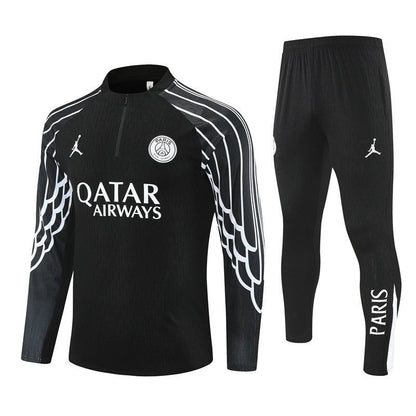 25/26 PSG x Jordan Black Tracksuit from FootballPrestige.shop - Premium Concept kits