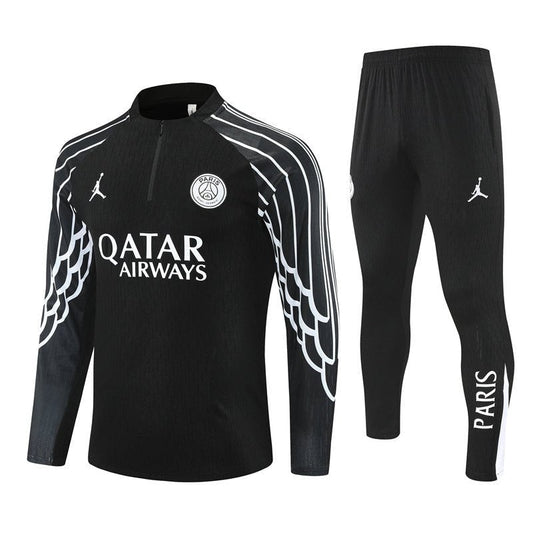 25/26 PSG x Jordan Black Tracksuit from FootballPrestige.shop - Premium Concept kits