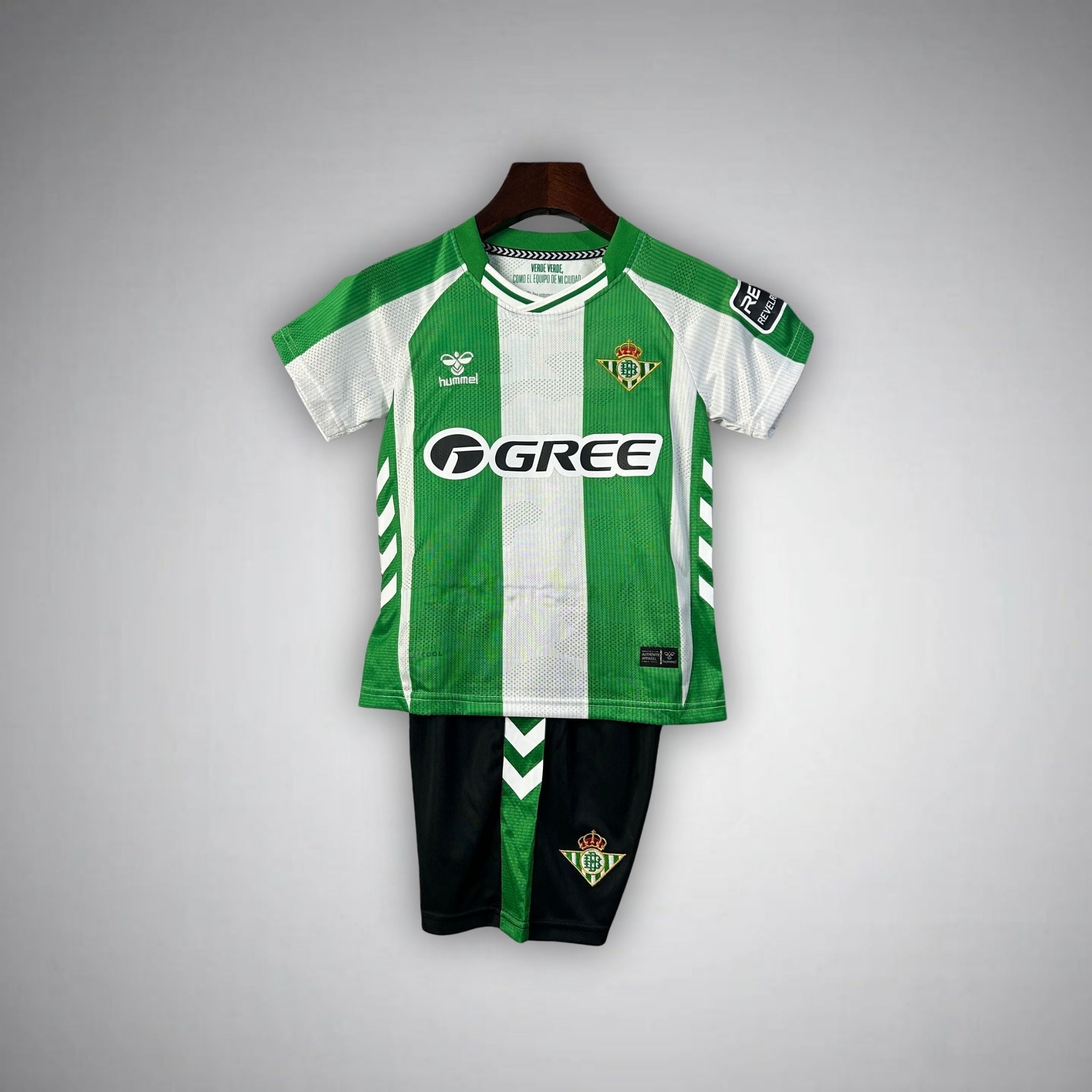 25/26 Real Betis Home Kids Size Kit from FootballPrestige.club - Premium Football Kits