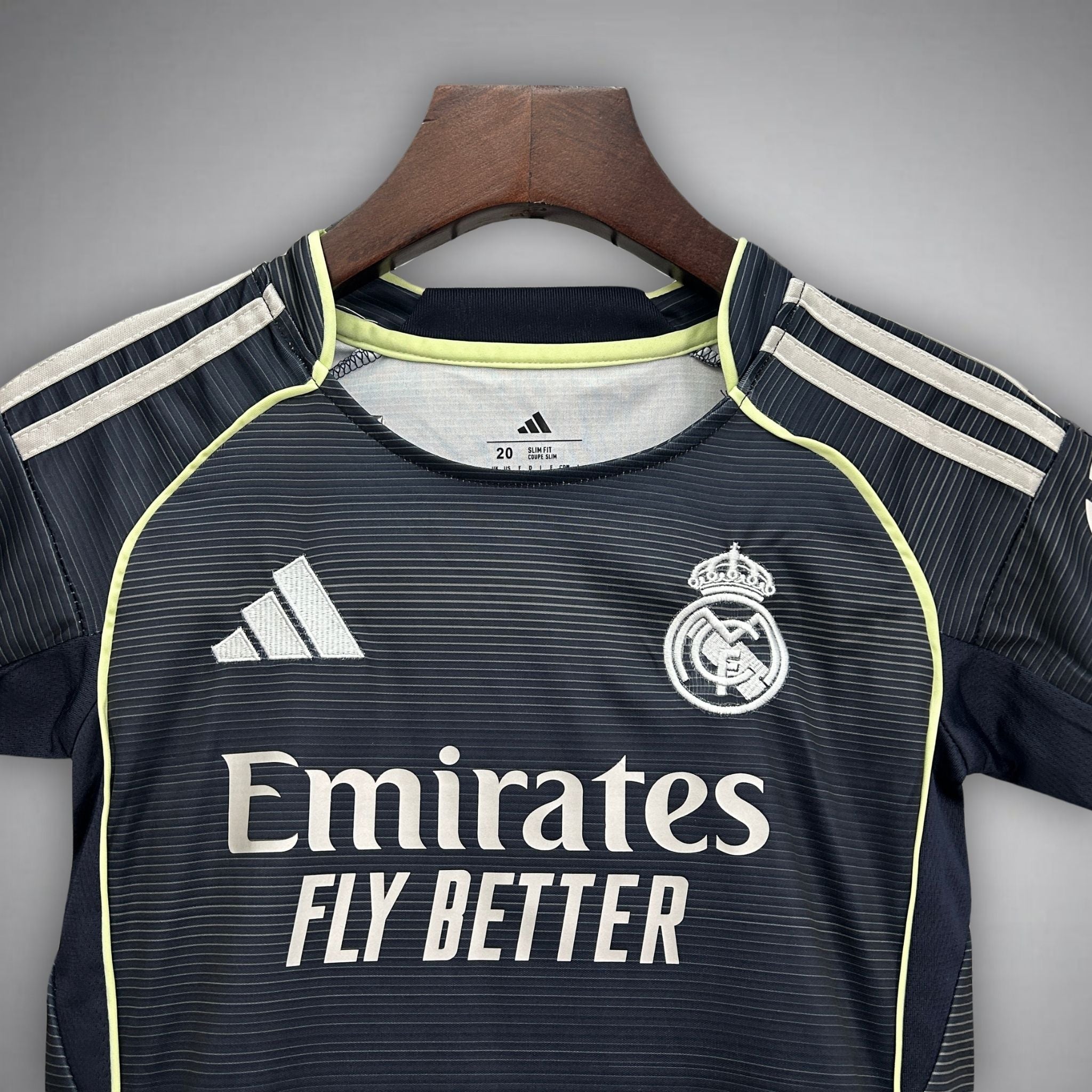 25/26 Real Madrid Away Kids Size Kit from FootballPrestige.club - Premium Football Kits