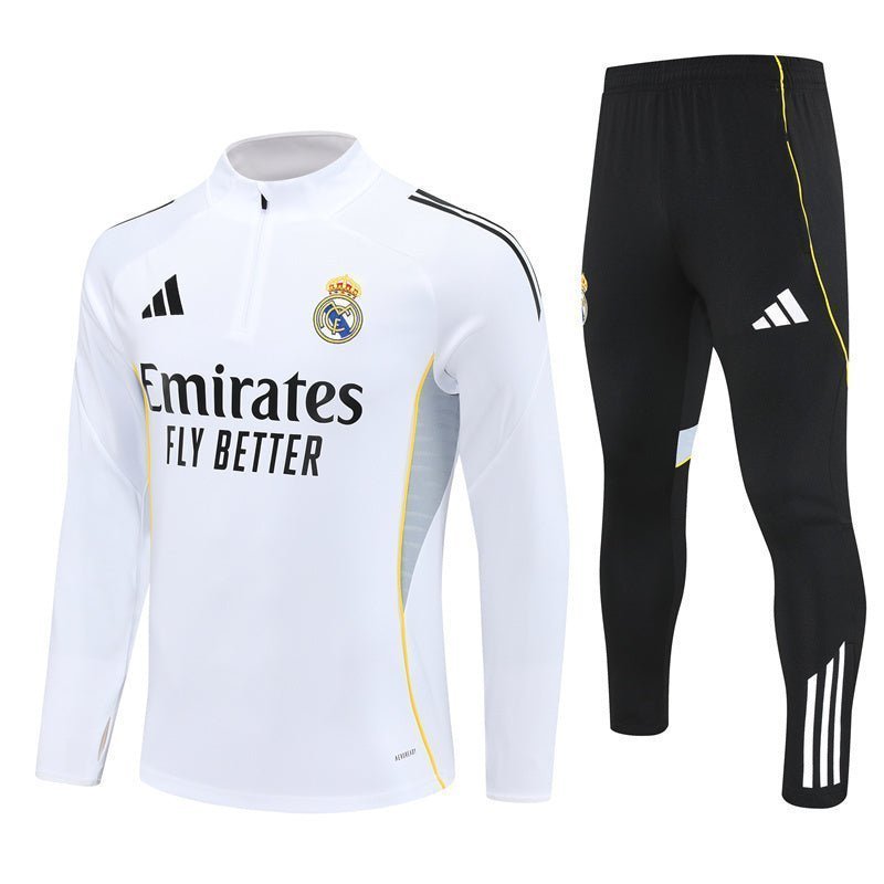 25/26 Real Madrid Home Tracksuit from FootballPrestige.com - Premium Football Kits