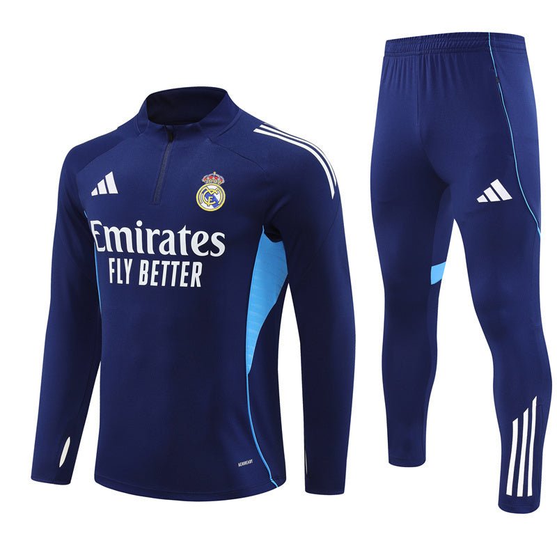 25/26 Real Madrid Training Blue Tracksuit from FootballPrestige.club - Premium Football Kits