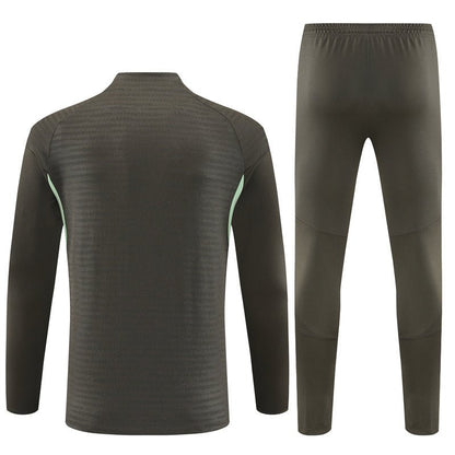 25/26 Real Madrid Training Dark Olive Kids Size Tracksuit from FootballPrestige.com - Premium Football Kits