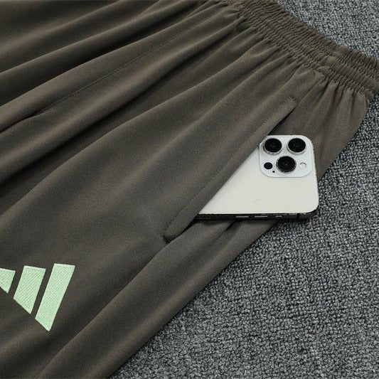 25/26 Real Madrid Training Dark Olive Kids Size Tracksuit from FootballPrestige.com - Premium Football Kits