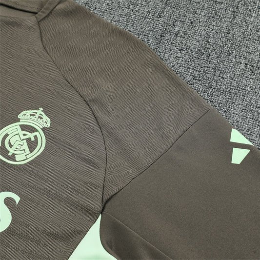 25/26 Real Madrid Training Dark Olive Kids Size Tracksuit from FootballPrestige.com - Premium Football Kits