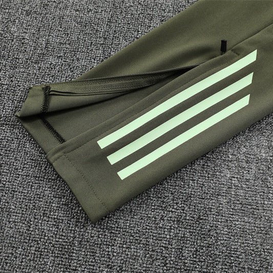 25/26 Real Madrid Training Dark Olive Tracksuit from FootballPrestige.com - Premium Football Kits
