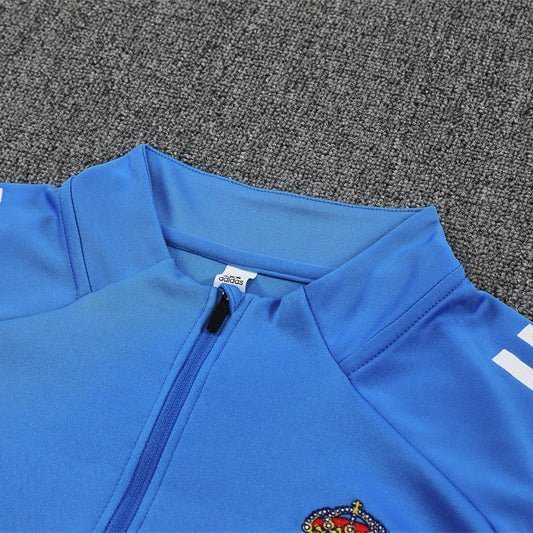 25/26 Real Madrid Training Light Blue Kids Size Tracksuit from FootballPrestige.com - Premium Football Kits
