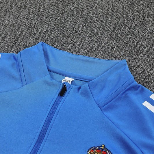 25/26 Real Madrid Training Light Blue Kids Size Tracksuit from FootballPrestige.club - Premium Football Kits