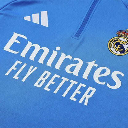 25/26 Real Madrid Training Light Blue Kids Size Tracksuit from FootballPrestige.com - Premium Football Kits