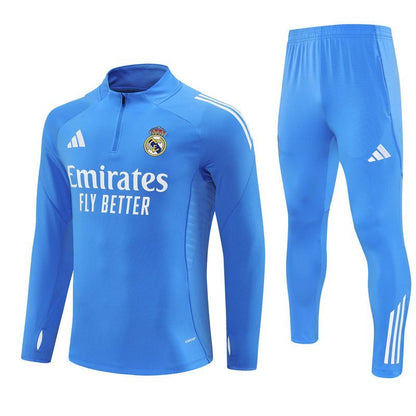 25/26 Real Madrid Training Light Blue Tracksuit from FootballPrestige.com - Premium Football Kits