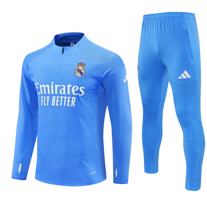 25/26 Real Madrid Training Light Blue Tracksuit from FootballPrestige.com - Premium Football Kits