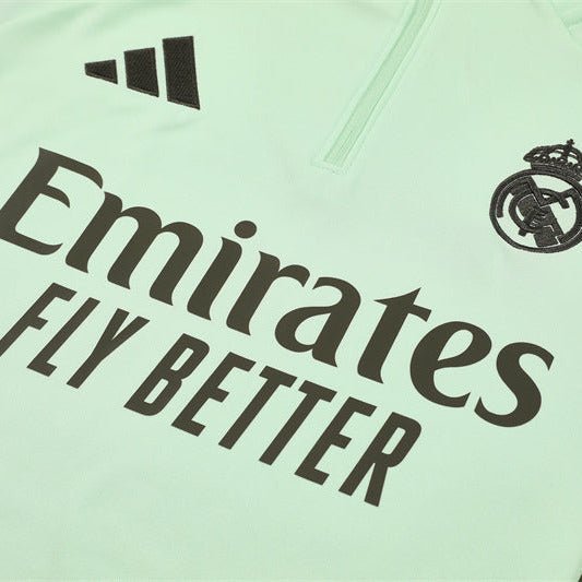 25/26 Real Madrid Training Lime Green Kids Size Tracksuit from FootballPrestige.com - Premium Football Kits