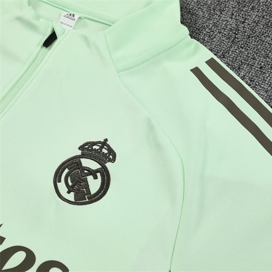25/26 Real Madrid Training Lime Green Kids Size Tracksuit from FootballPrestige.com - Premium Football Kits