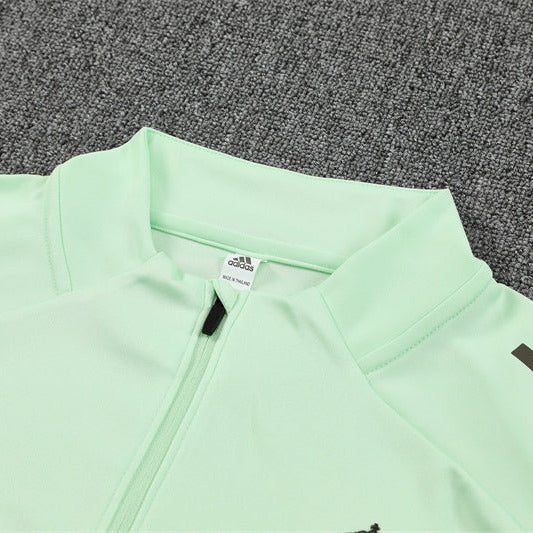 25/26 Real Madrid Training Lime Green Kids Size Tracksuit from FootballPrestige.com - Premium Football Kits