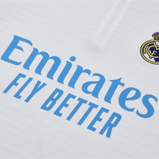 25/26 Real Madrid Training White/Light Blue Kids Size Tracksuit from FootballPrestige.com - Premium Football Kits