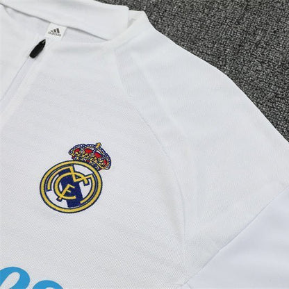 25/26 Real Madrid Training White/Light Blue Kids Size Tracksuit from FootballPrestige.com - Premium Football Kits