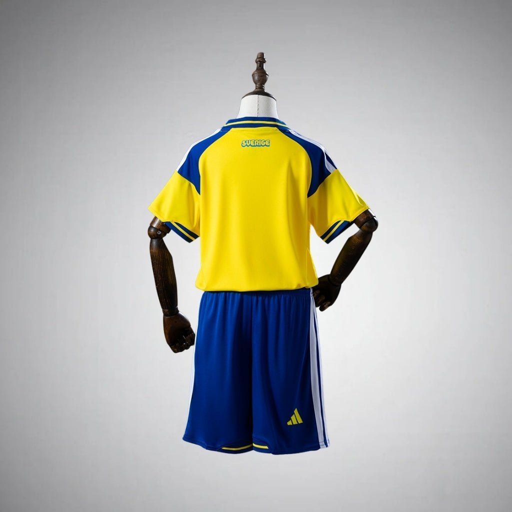 2026 Sweden Home Kids Size Kit from FootballPrestige.club - Premium Football Kits