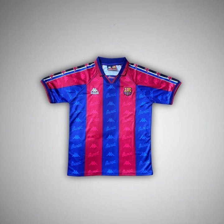 95/97 FC Barcelona Home Kit from FootballPrestige.club - Premium Football Kits