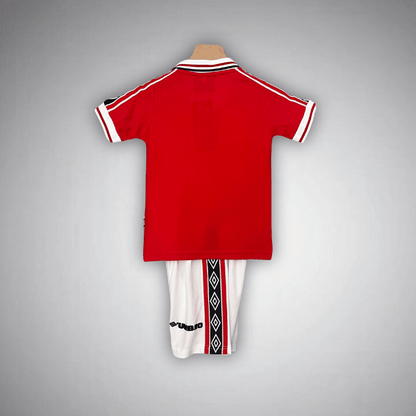 98/99 Manchester United Home Kids Size Kit - Premium Quality Kits at FootballPrestige.store