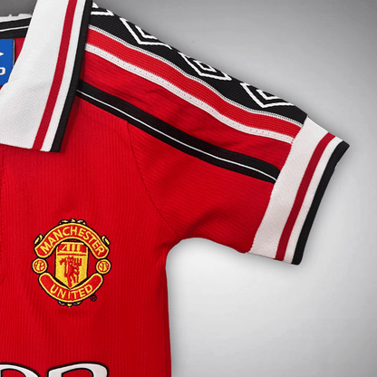 98/99 Manchester United Home Kids Size Kit - Premium Quality Kits at FootballPrestige.store