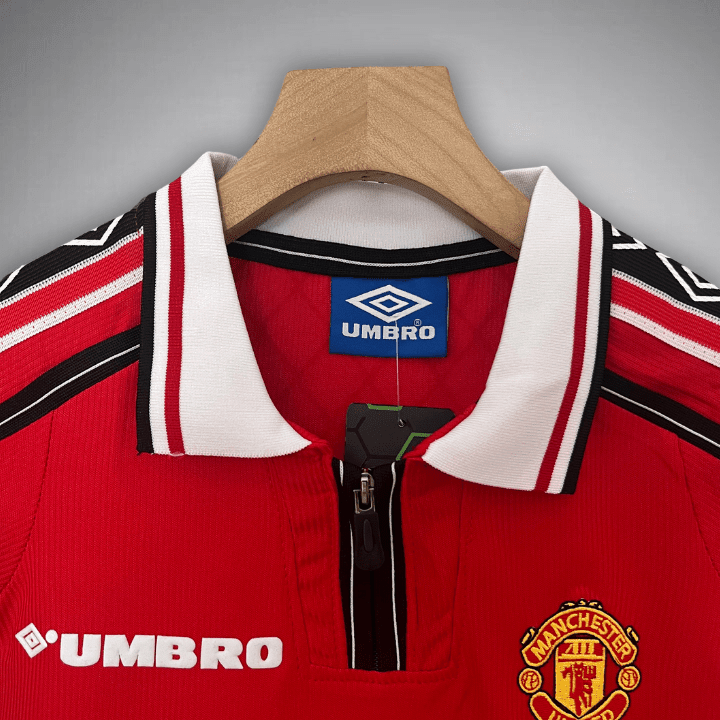 98/99 Manchester United Home Kids Size Kit - Premium Quality Kits at FootballPrestige.store
