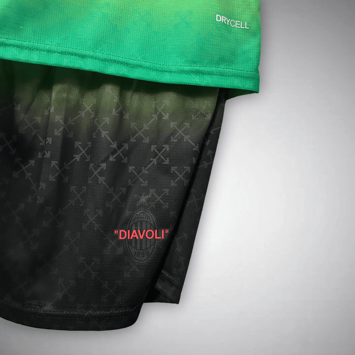 AC Milan x Off - White "Diavoli" Premium Kids Size Kit from FootballPrestige.com - Premium Football Kits