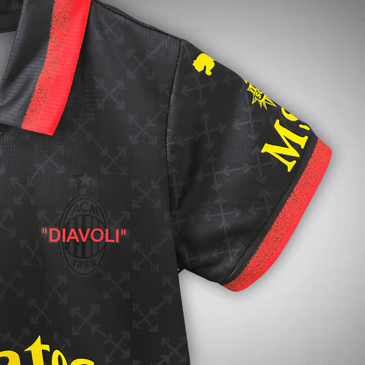 AC Milan x Off-White "Diavoli" Premium Kids Size Kit from FootballPrestige.club - Premium Football Kits