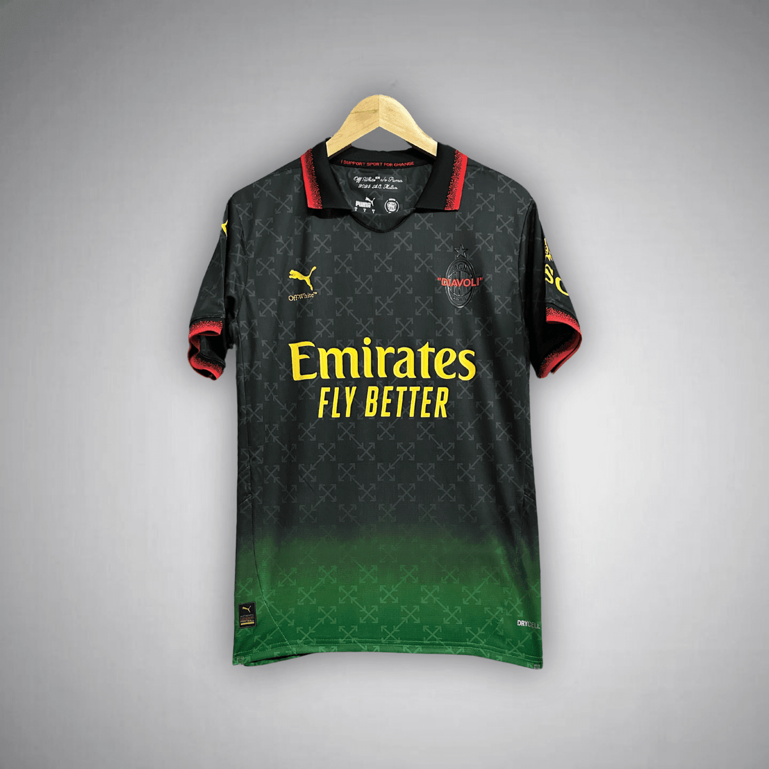 AC Milan x Off-White "Diavoli" Premium Kit from FootballPrestige.club - Premium Football Kits