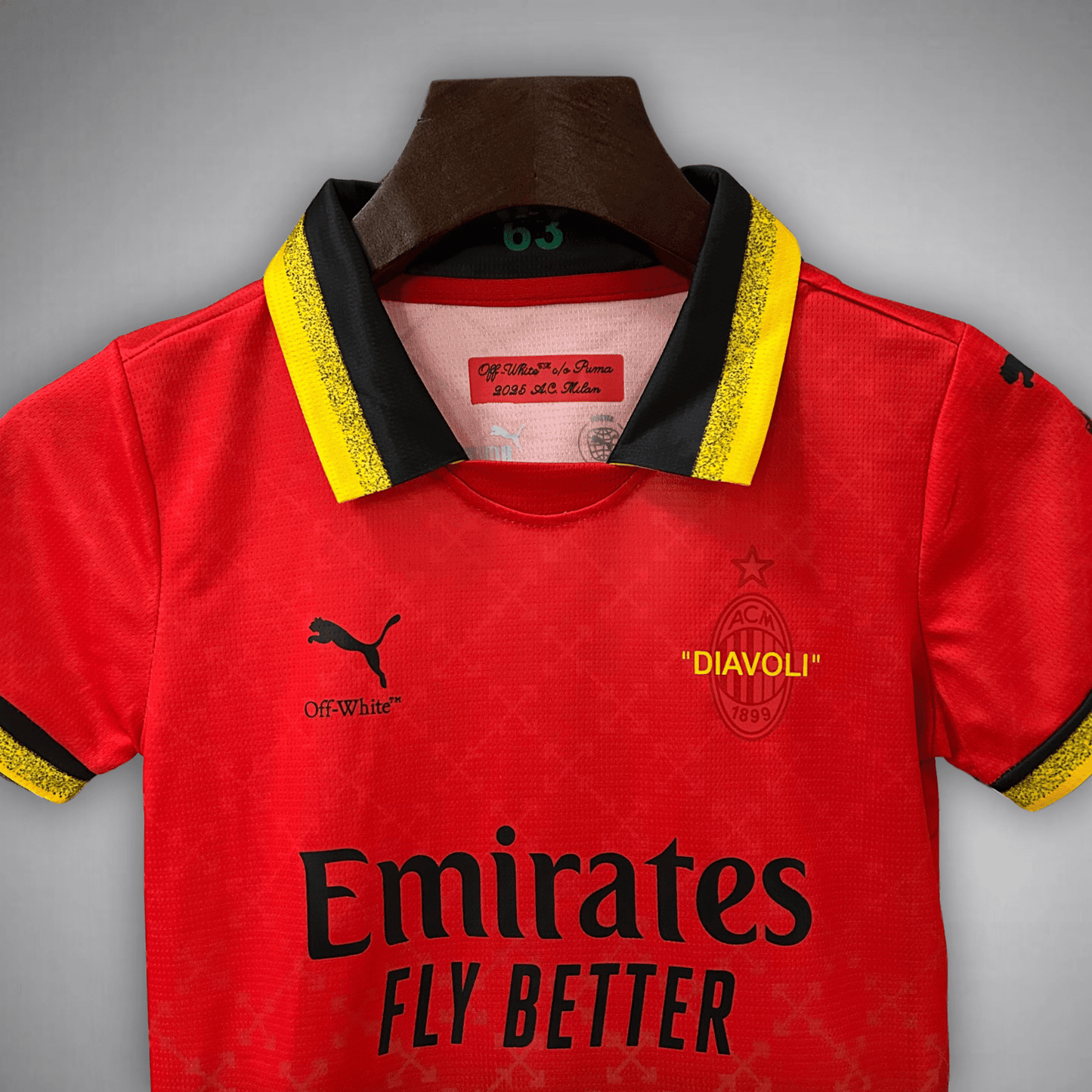 AC Milan x Off - White Premium Kids Size Kit from FootballPrestige.com - Premium Football Kits