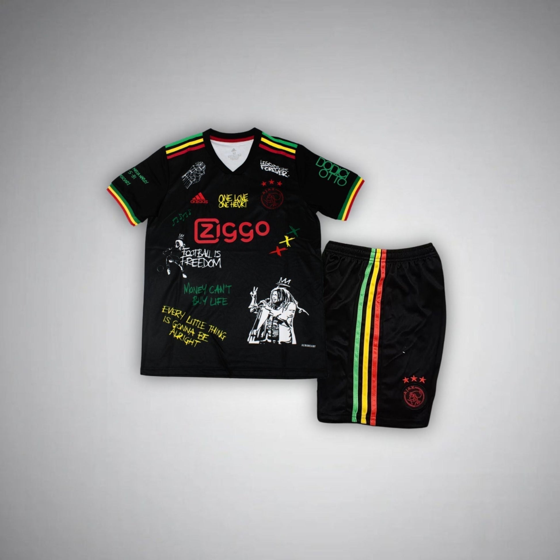 Ajax "Bob Marley" Premium Kids Size Kit from FootballPrestige.com - Premium Football Kits