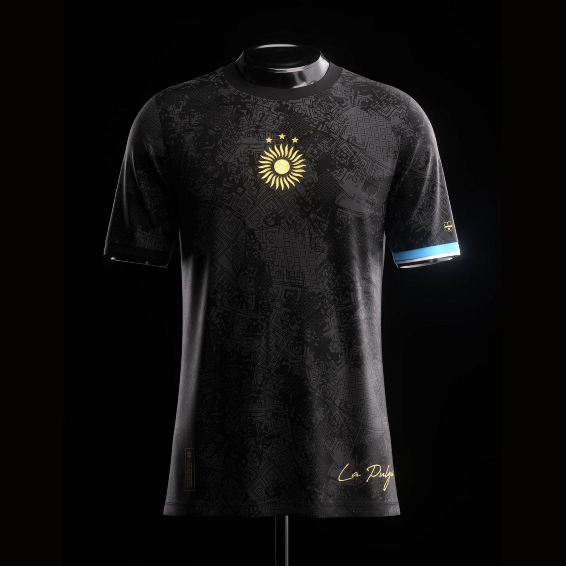 Argentina "La Pulga" Premium Black Kit from FootballPrestige.com - Premium Football Kits