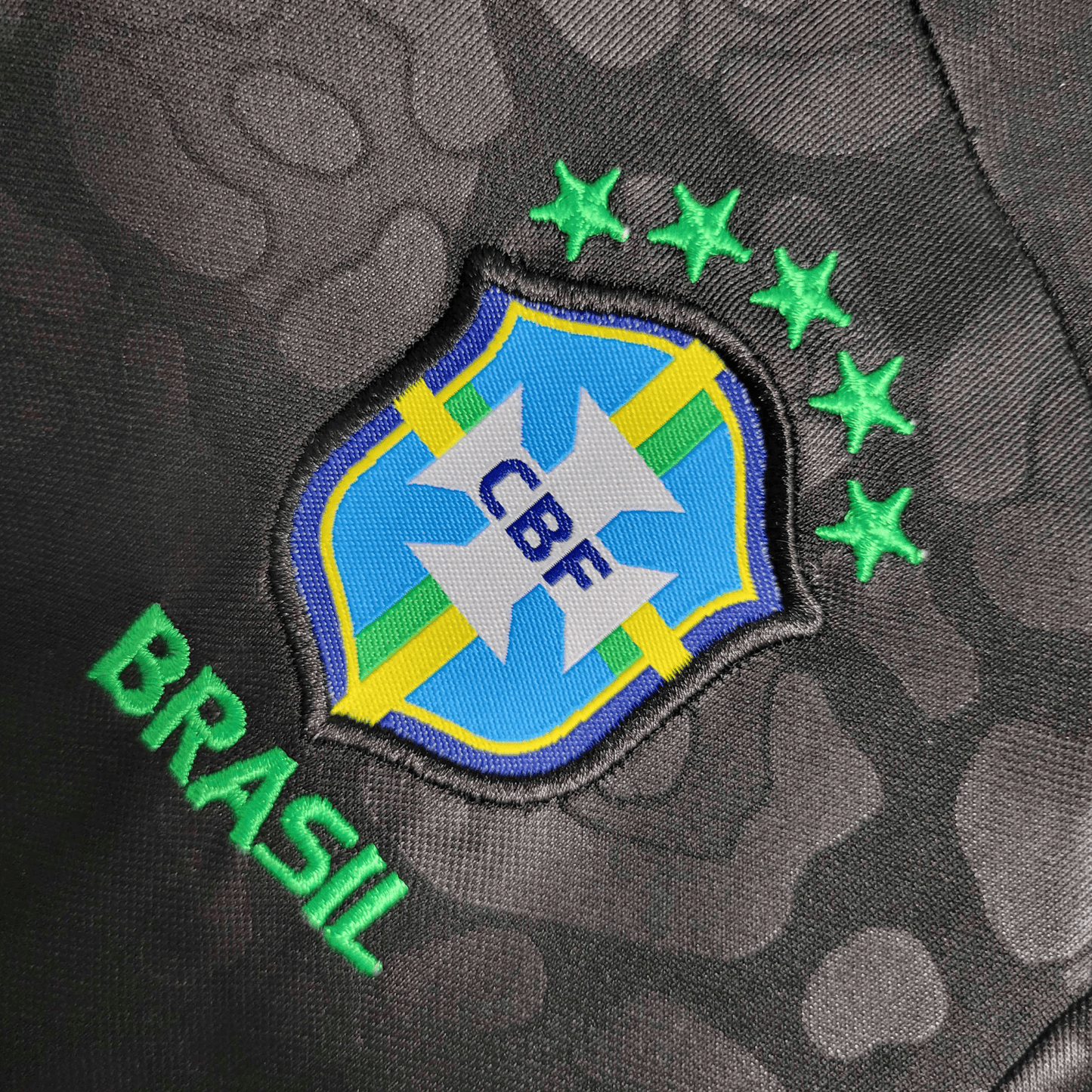 Brazil "Black Leopard" Premium Kids Size Kit from FootballPrestige.com - Premium Football Kits