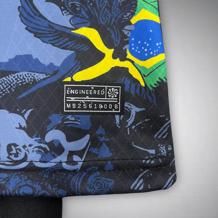 Brazil "Jesus" Premium Blue Kids Size Kit from FootballPrestige.club - Premium Football Kits