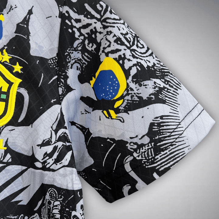 Brazil "Jesus" Premium Kids Size Kit from FootballPrestige.club - Premium Football Kits