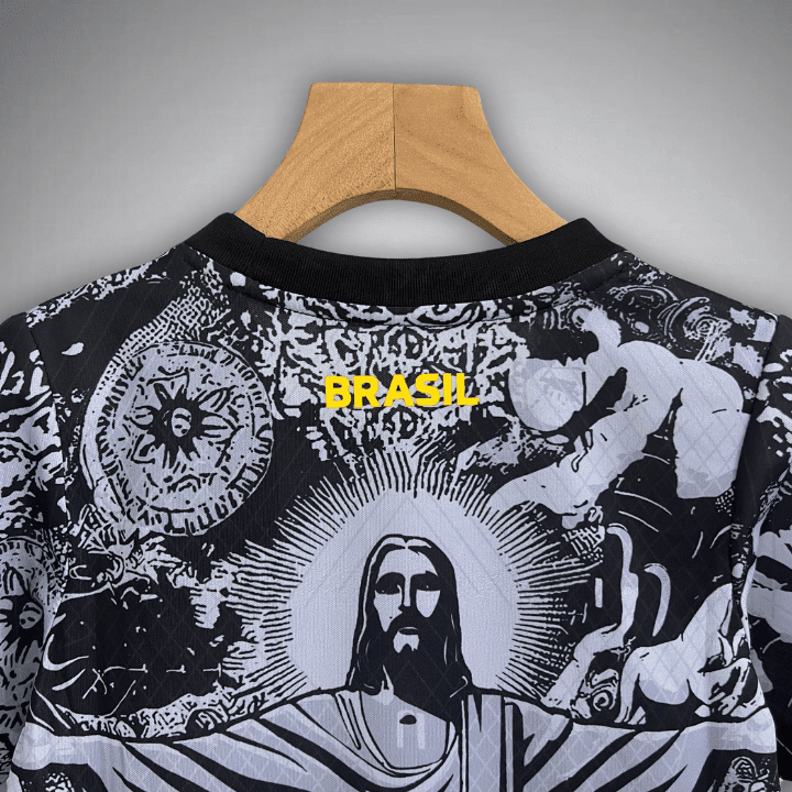 Brazil "Jesus" Premium Kids Size Kit from FootballPrestige.com - Premium Football Kits