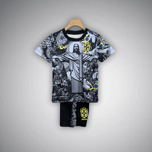 Brazil "Jesus" Premium Kids Size Kit from FootballPrestige.com - Premium Football Kits