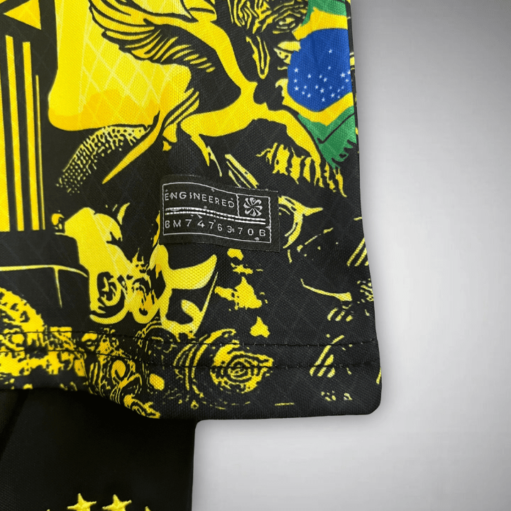 Brazil "Jesus" Premium Kids Size Yellow Kit from FootballPrestige.com - Premium Football Kits
