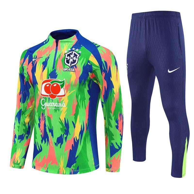Brazil "Tropical Inferno" Premium Kids Size Tracksuit from FootballPrestige.com - Premium Football Kits
