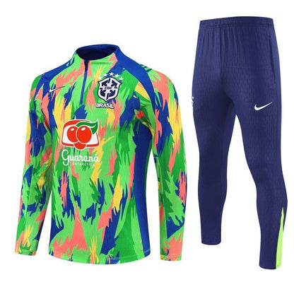 Brazil "Tropical Inferno" Premium Kids Size Tracksuit from FootballPrestige.com - Premium Football Kits