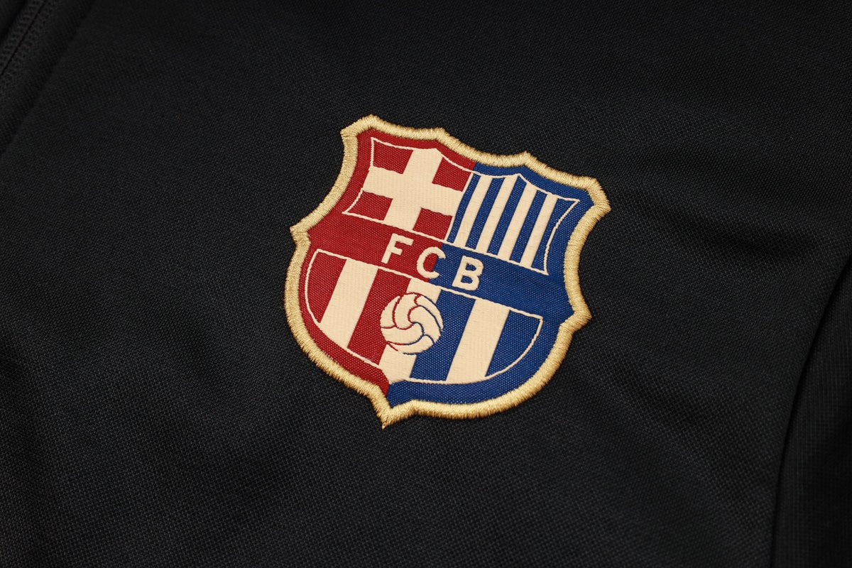 FC Barcelona Black Premium Tracksuit from FootballPrestige.com - Premium Football Kits