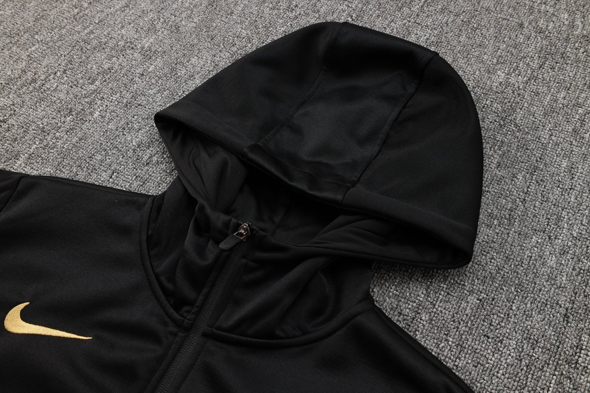 FC Barcelona Black Premium Tracksuit from FootballPrestige.com - Premium Football Kits