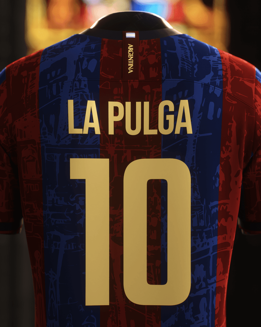 FC Barcelona "La Pulga" Premium Kit from FootballPrestige.club - Premium Football Kits