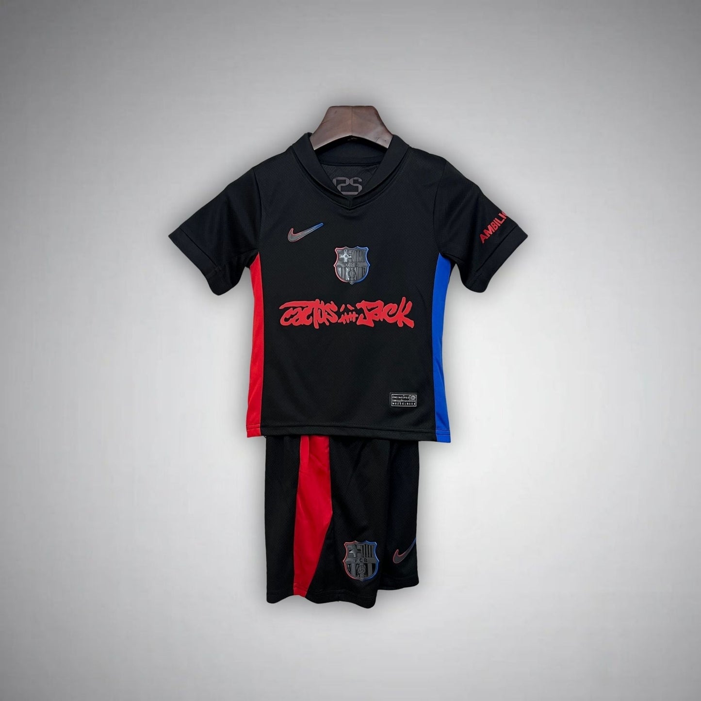 FC Barcelona x Cactus Jack Away Kids Size Kit from FootballPrestige.com - Premium Football Kits