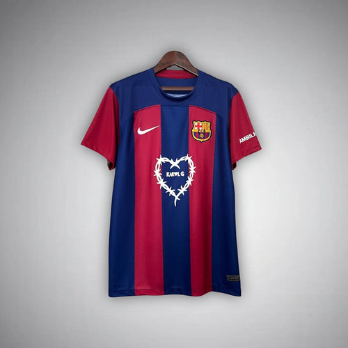 FC Barcelona x Karol G Limited Edition Home Kit from FootballPrestige.com - Premium Football Kits